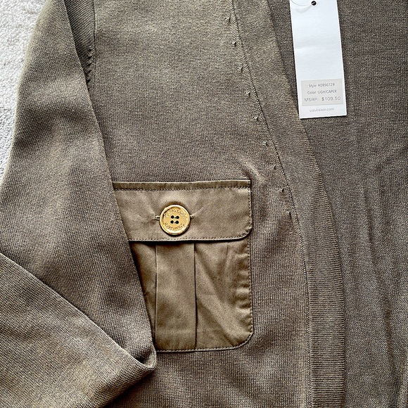 NWT Olive Calvin Klein Sweater Jacket, Size - Picture 5 of 5